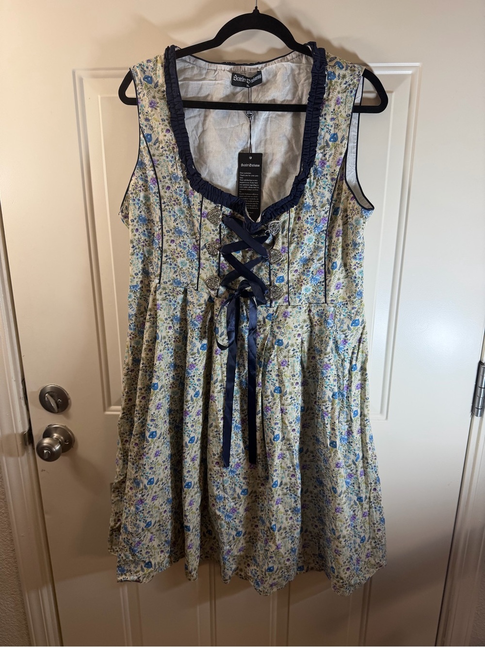 Scarlet Darkness Floral Lace Up Dress Women’s Size XL Cottagecore 0642